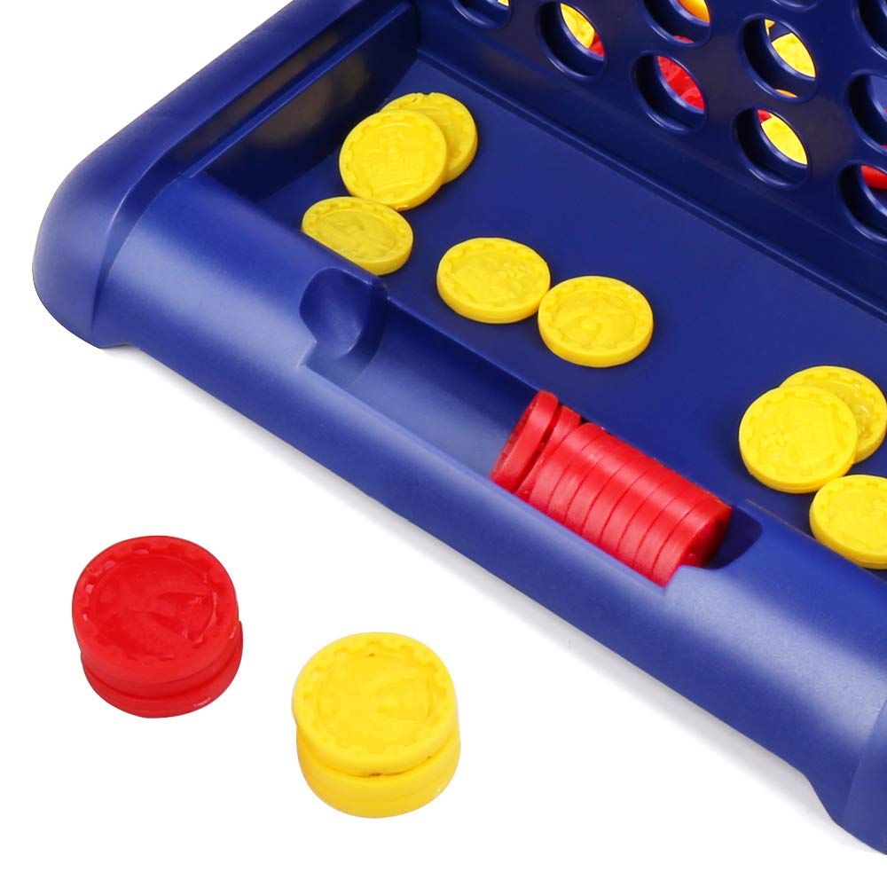 Board Games, Four in a Row Game, Travel Size Line Up 4, Classic Family Toy for Kids and Family for Fun