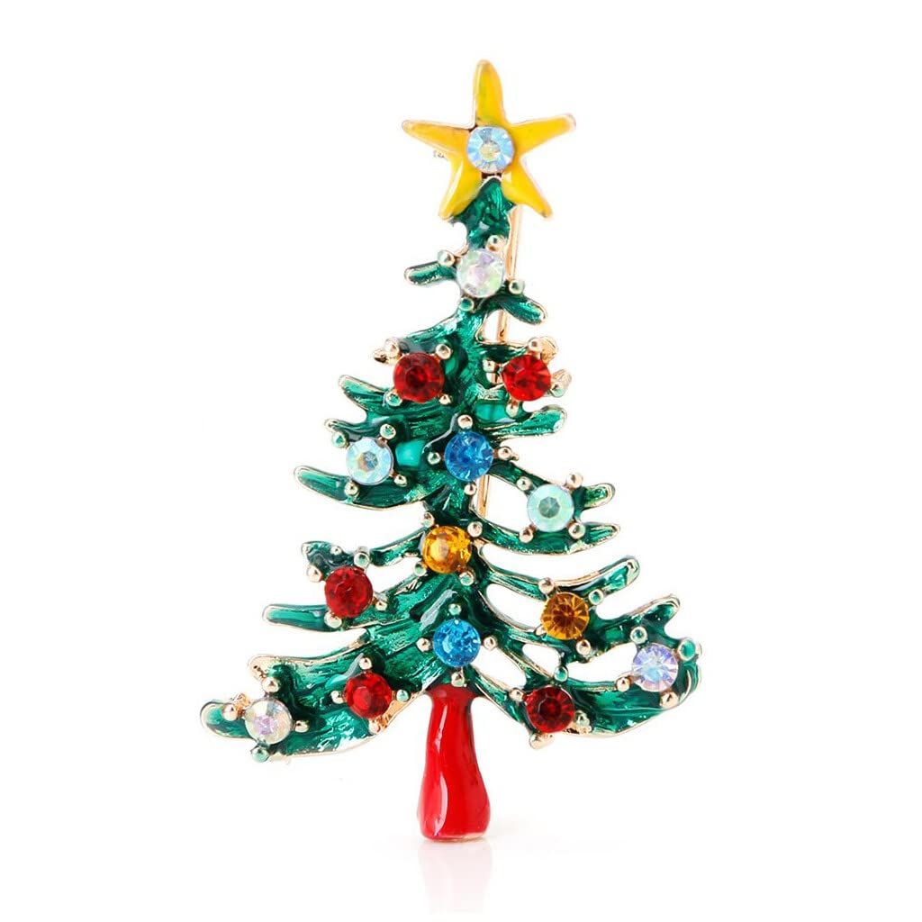 Women Vintage Christmas Tree Brooch Pin Rhinestone Jewelry Gift| Fashion in practical eye-catching luxury and high intensity.