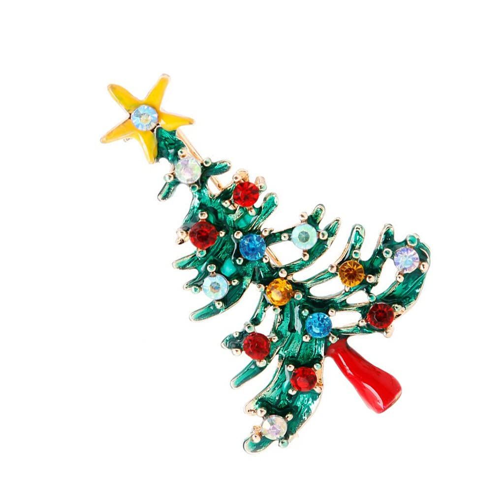 Women Vintage Christmas Tree Brooch Pin Rhinestone Jewelry Gift| Fashion in practical eye-catching luxury and high intensity.