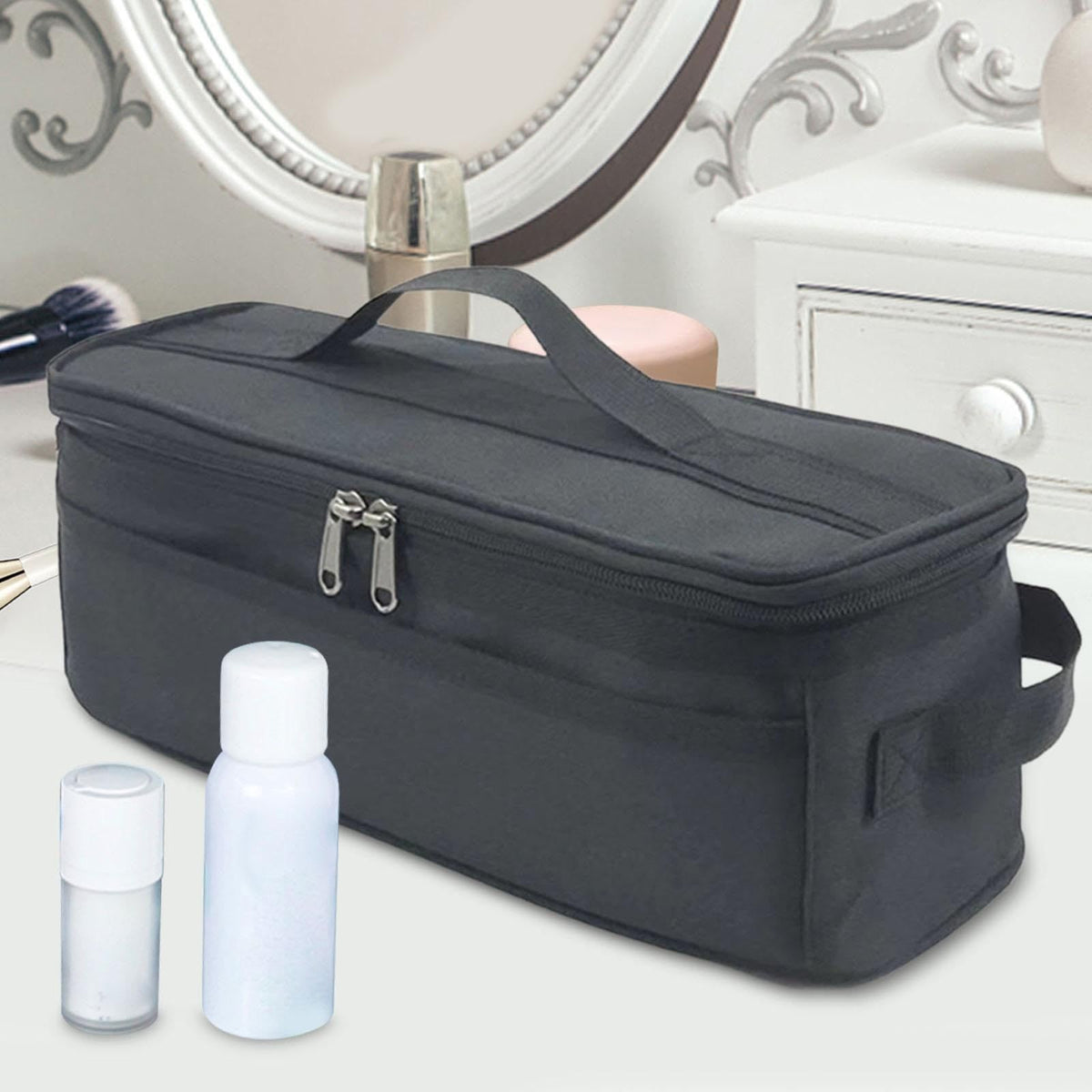 Cookware Storage Bag Cutlery Storage Case Container Case Camping Cooker Storage Bag Camping Carry Bag for Travel Hiking, black