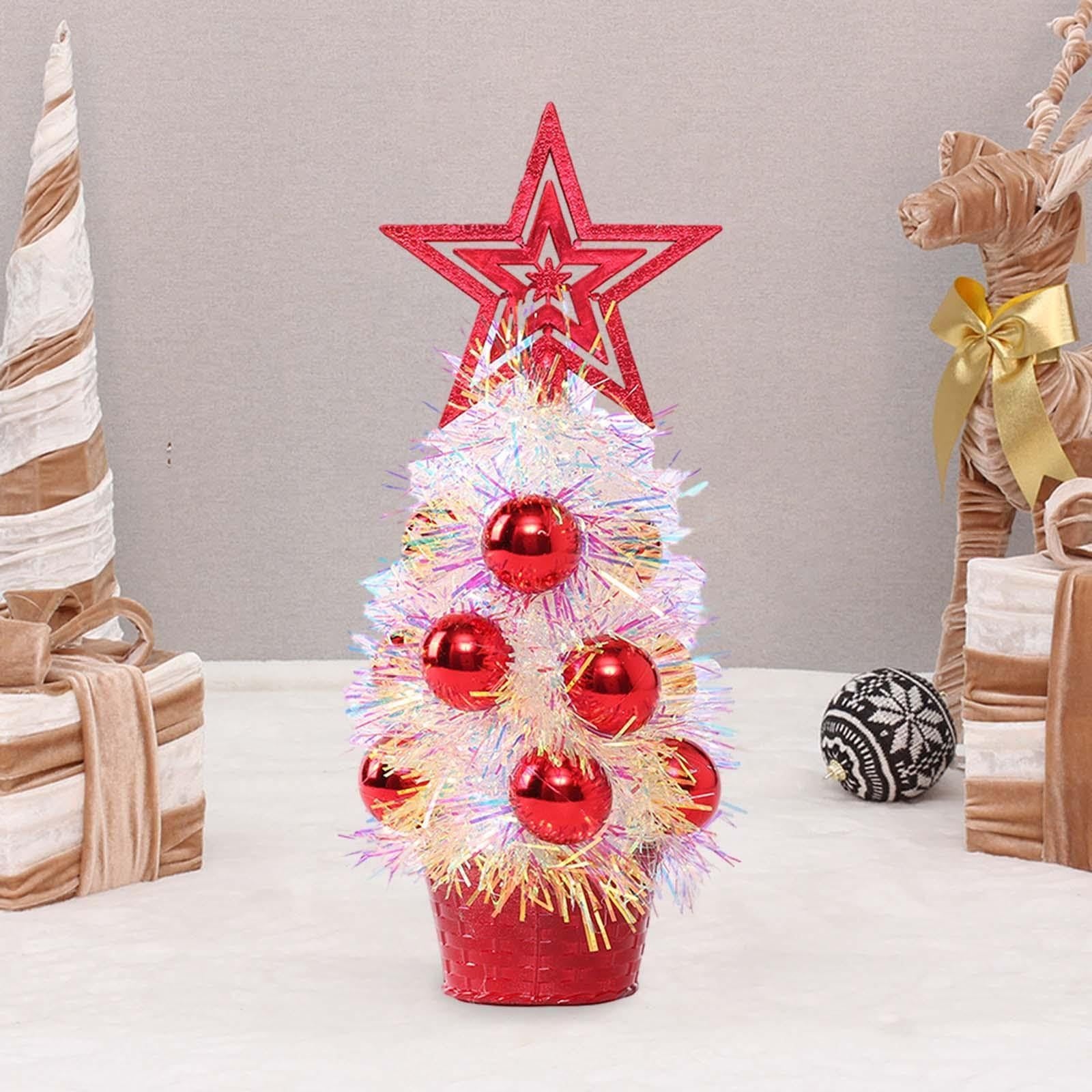 Tabletop Christmas Tree Mini Christmas Tree Christmas Ornament Crafts for Living Room Desktop Bedroom Holiday Home Decor