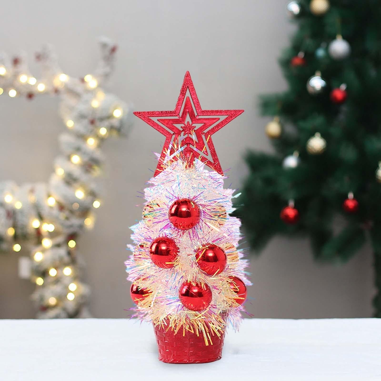 Tabletop Christmas Tree Mini Christmas Tree Christmas Ornament Crafts for Living Room Desktop Bedroom Holiday Home Decor