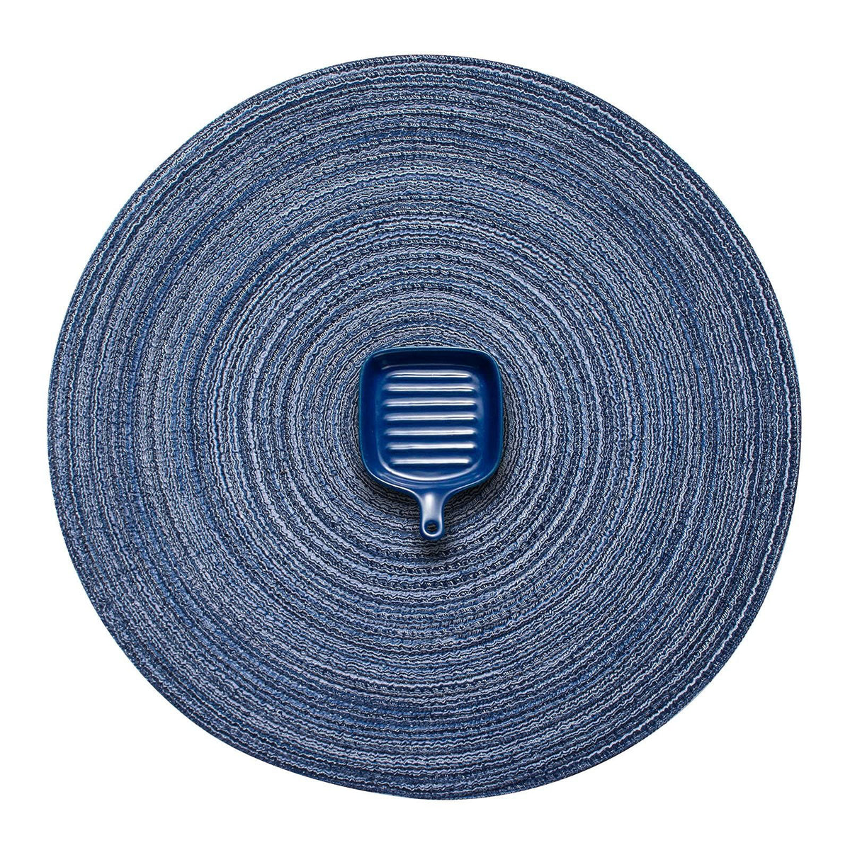 2pcs Circular woven placemat, dining table mat, natural woven heat-resistant placemat, household woven non slip washable placemat