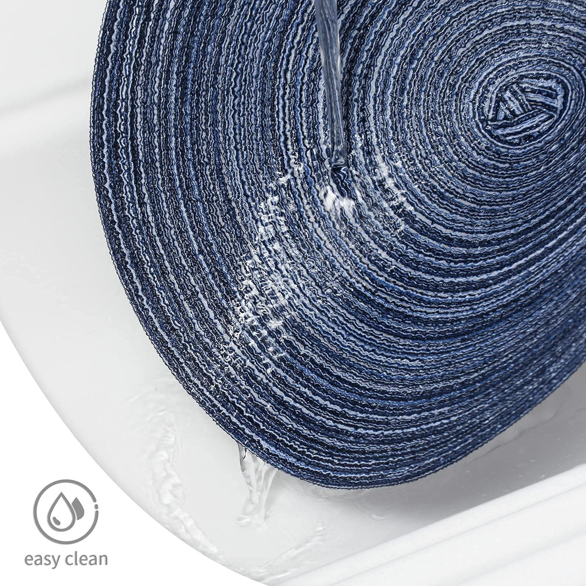 2pcs Circular woven placemat, dining table mat, natural woven heat-resistant placemat, household woven non slip washable placemat