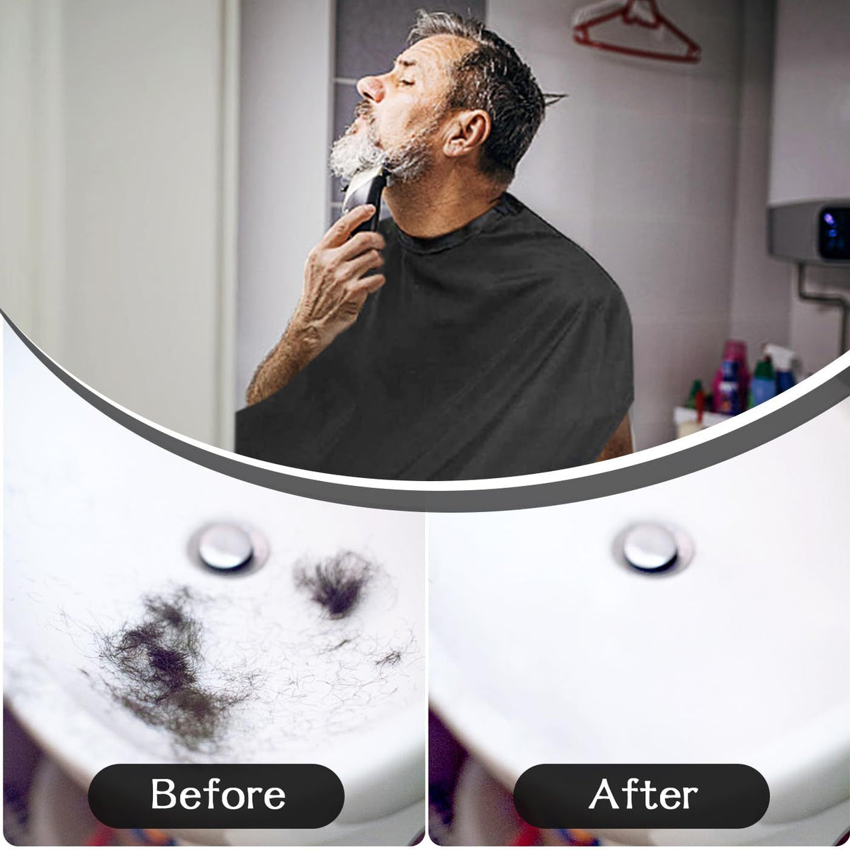 Men's waterproof non stick beard corner beauty cloth, Father's Day gift, beard apron, scarf for shaving and cutting hair