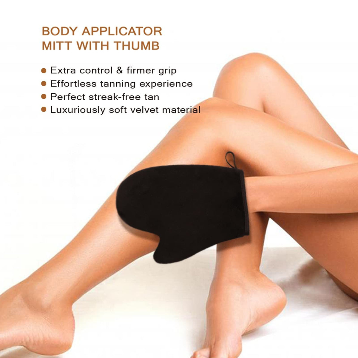 Self Tanning Glove Body Tan Tools Tanning Cream Lotion Oil Reusable Home Beauty Salon SPA Use Black