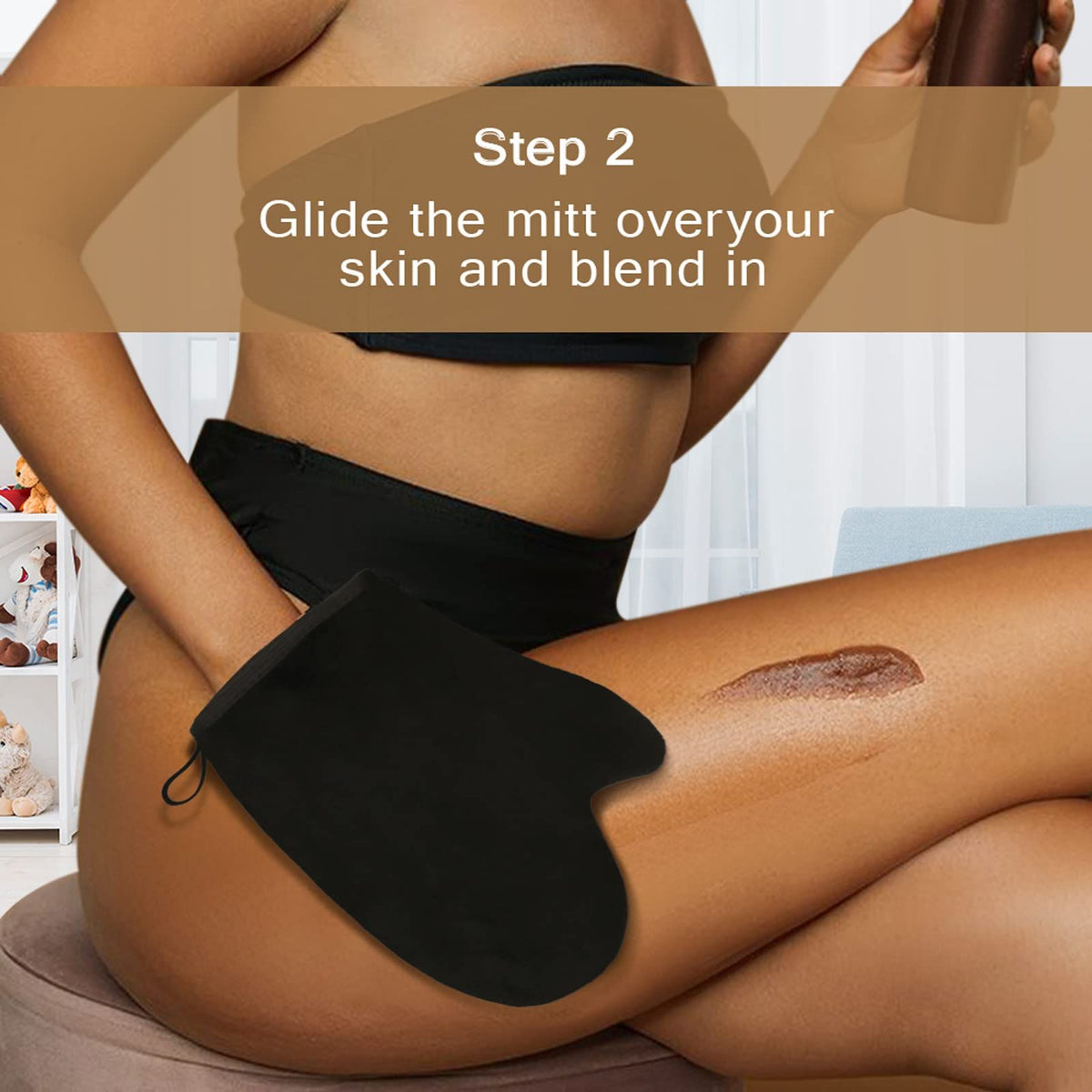 Self Tanning Glove Body Tan Tools Tanning Cream Lotion Oil Reusable Home Beauty Salon SPA Use Black