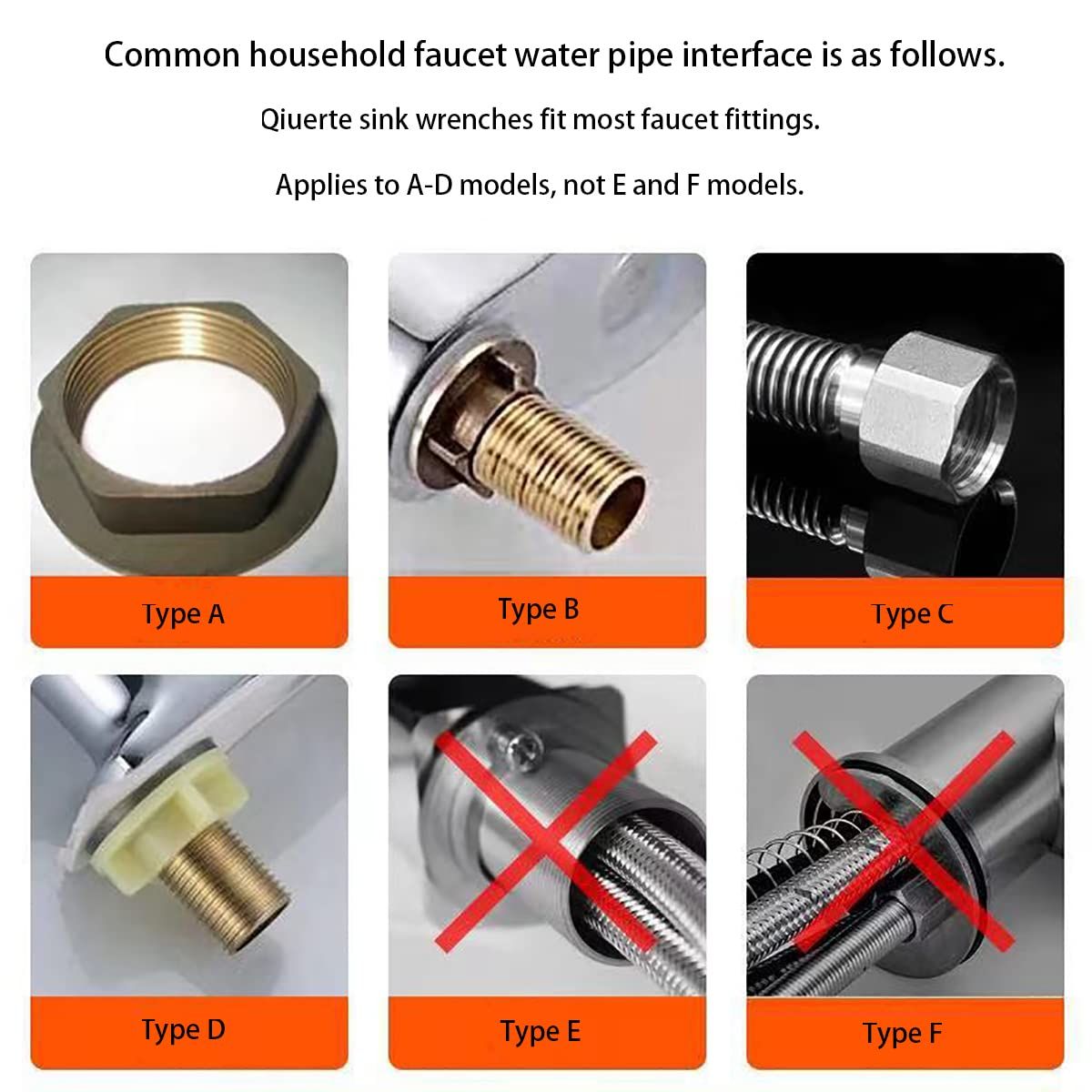 8 in 1 Multifunctional Sink Bathroom Wrench, Plumbing Installation Tool Household Water Pipe Faucet Washing Basin