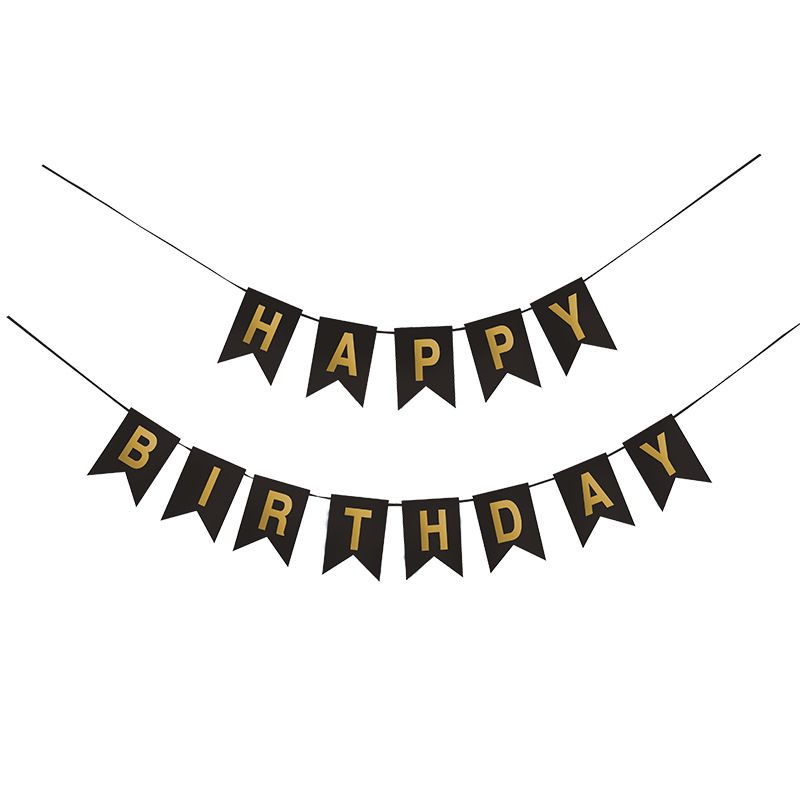 2 pcs Birthday Banner Sign Happy Birthday Bunting Banner Garland for Kids Girl Woman Birthday Tea Party Decorations Bunting
