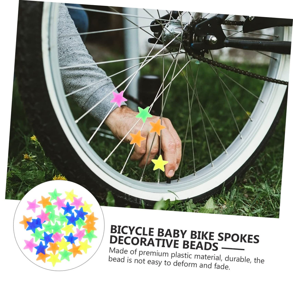 72pcs Spoke Decorative Beads Bike Wheel Spoke Beads Kids Bike Reflector Bikes Beads Luminous Bike Decoration Beads