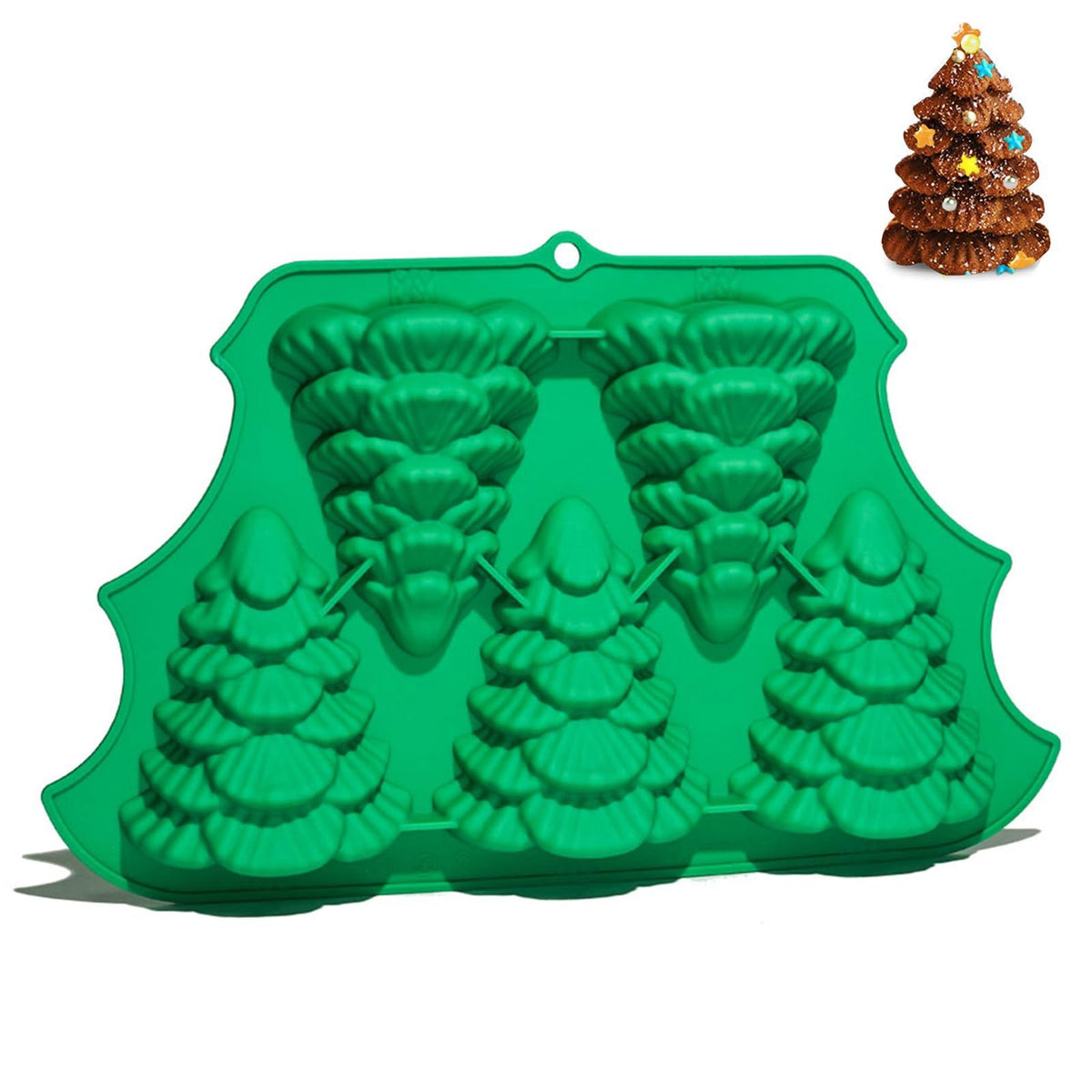 3D Christmas Tree Baking Mould cake pan silicone mold,5 cavities christmas tree for bread, mousse cake,muffins,ice cubes