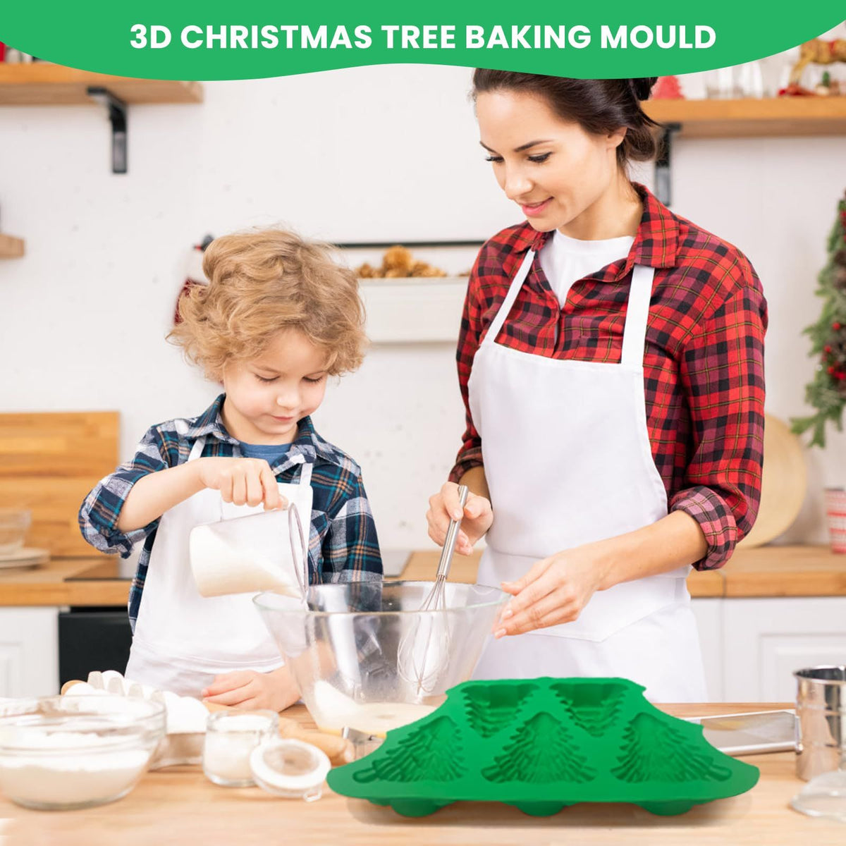3D Christmas Tree Baking Mould cake pan silicone mold,5 cavities christmas tree for bread, mousse cake,muffins,ice cubes