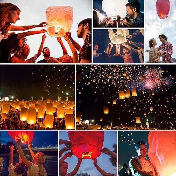 10 Pcs Chinese Lanterns to Release in Memorial [an Unforgettable Memory] Decoration Lanterns for Family Friends Perfect