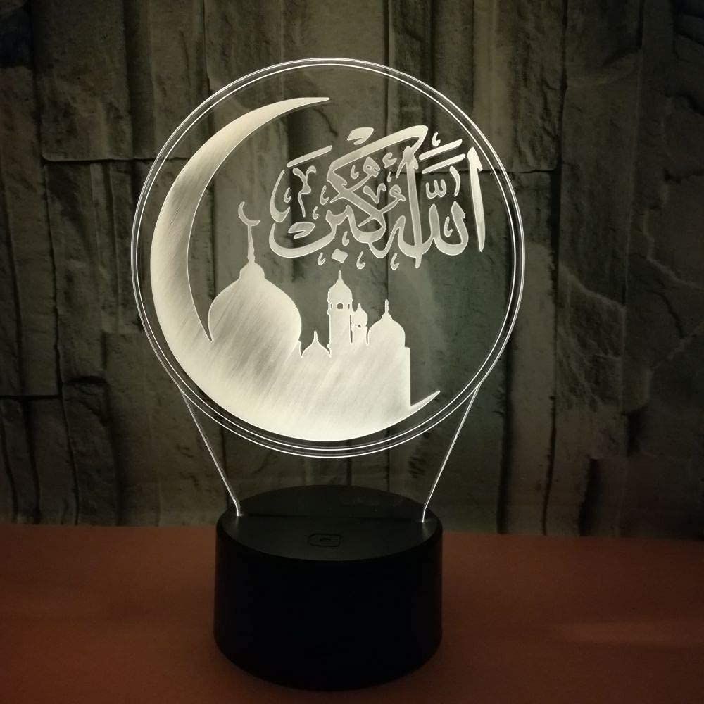 3D Remote Control 16 Color Night Lights Illusion Acrylic LED Table Bedside Lamp Children Bedroom Desk Decor Birthday Christmas