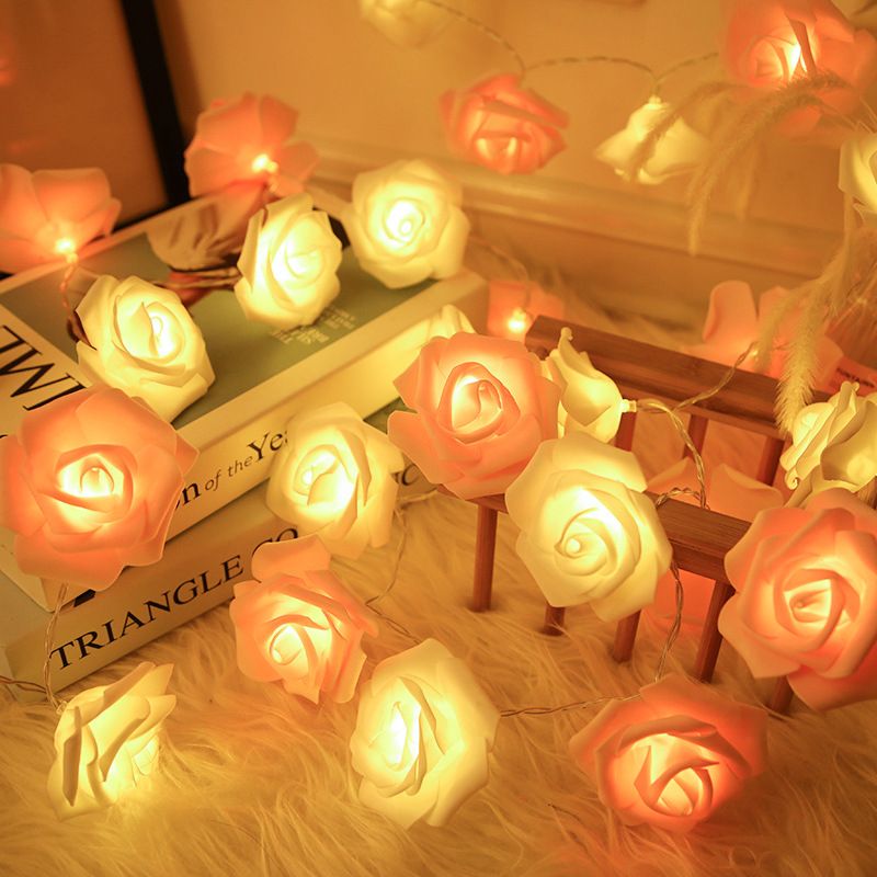 Rose Flower String Lights,Battery Operated String Romantic Flower Rose Fairy Light Lamp Outdoor for Wedding,Room,Garden,Christmass