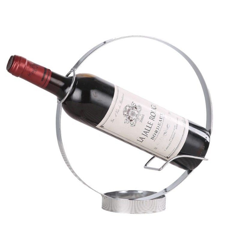 Wine Holder Wine Rack Metal Wine Bottle Storage Shelf -Countertop Crafts Home Decorations Interior,bronze,Silver（2pcs）