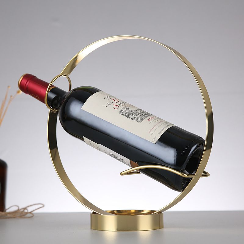 Wine Holder Wine Rack Metal Wine Bottle Storage Shelf -Countertop Crafts Home Decorations Interior,bronze,Silver（2pcs）