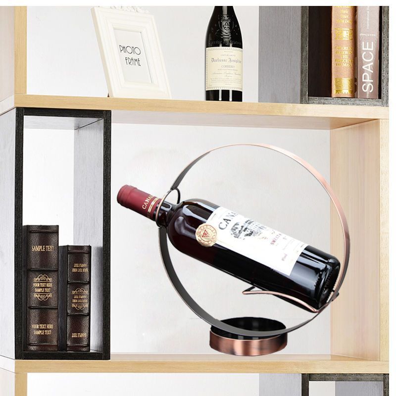 Wine Holder Wine Rack Metal Wine Bottle Storage Shelf -Countertop Crafts Home Decorations Interior,bronze,Silver（2pcs）