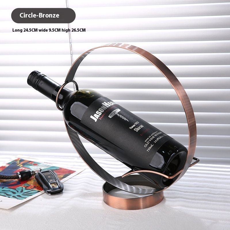 Wine Holder Wine Rack Metal Wine Bottle Storage Shelf -Countertop Crafts Home Decorations Interior,bronze,Silver（2pcs）