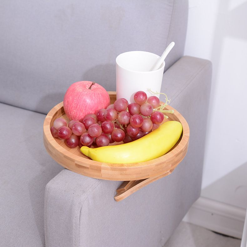 Side Tables Natural Bamboo Sofa Armrest Clip-On Tray, Ideal for Remote/Drinks/Phone (Round)
Sofa Arm Clip Tray
