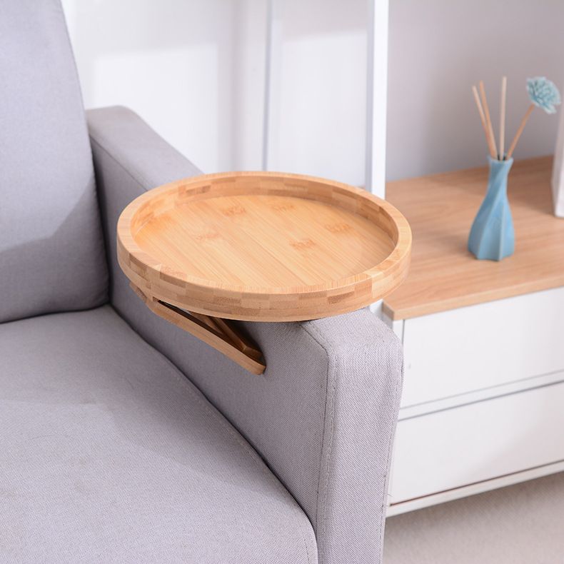 Side Tables Natural Bamboo Sofa Armrest Clip-On Tray, Ideal for Remote/Drinks/Phone (Round)
Sofa Arm Clip Tray