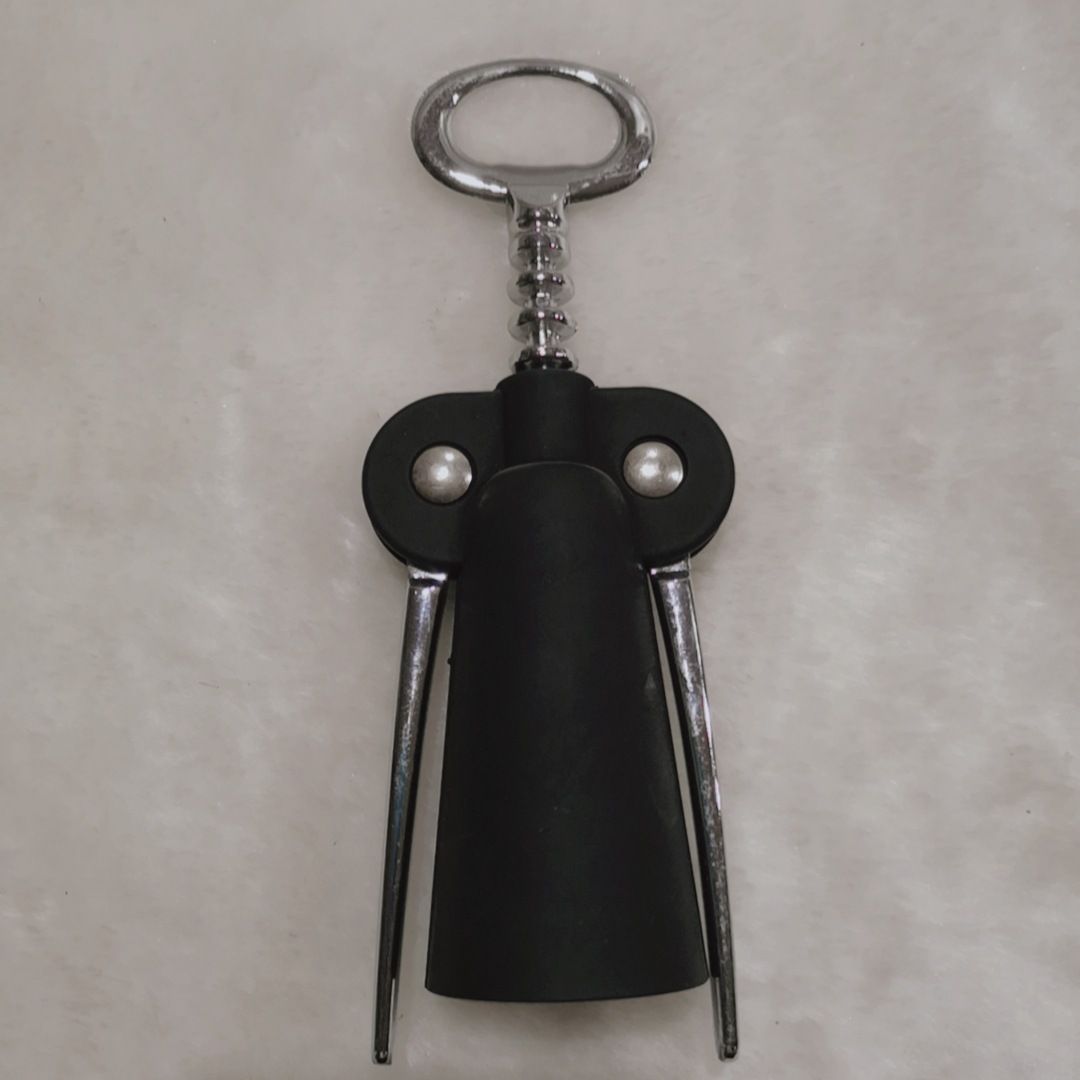 Salute Rubberized Barrel Wing Corkscrew, Black, Pumps Wine Opener Plastic Bottle Openers Tools Cork Out Handle Waiter With Arms