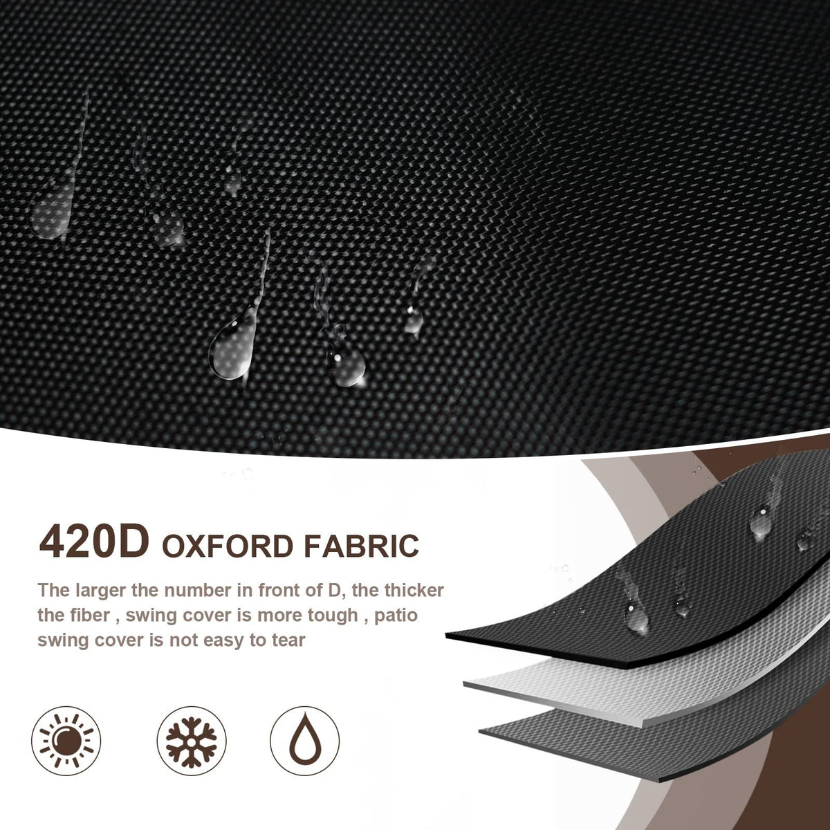 Outdoor Swing Cover Seater Waterproof,Swing Cover 87x49x67 Inch, Porch Swing Cover for Outdoor Furniture, Durable Waterproof