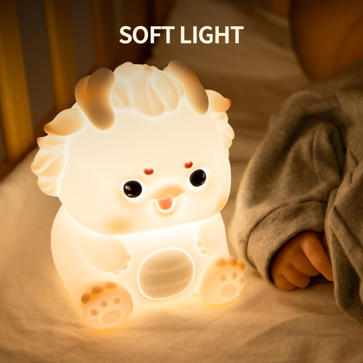 Feeding Nursing Lighting Eye-Care Living Room Bedroom Bedside Lamp Nightlight Kids Day Christmas Gift Silicone Pat Lamp (Pink)