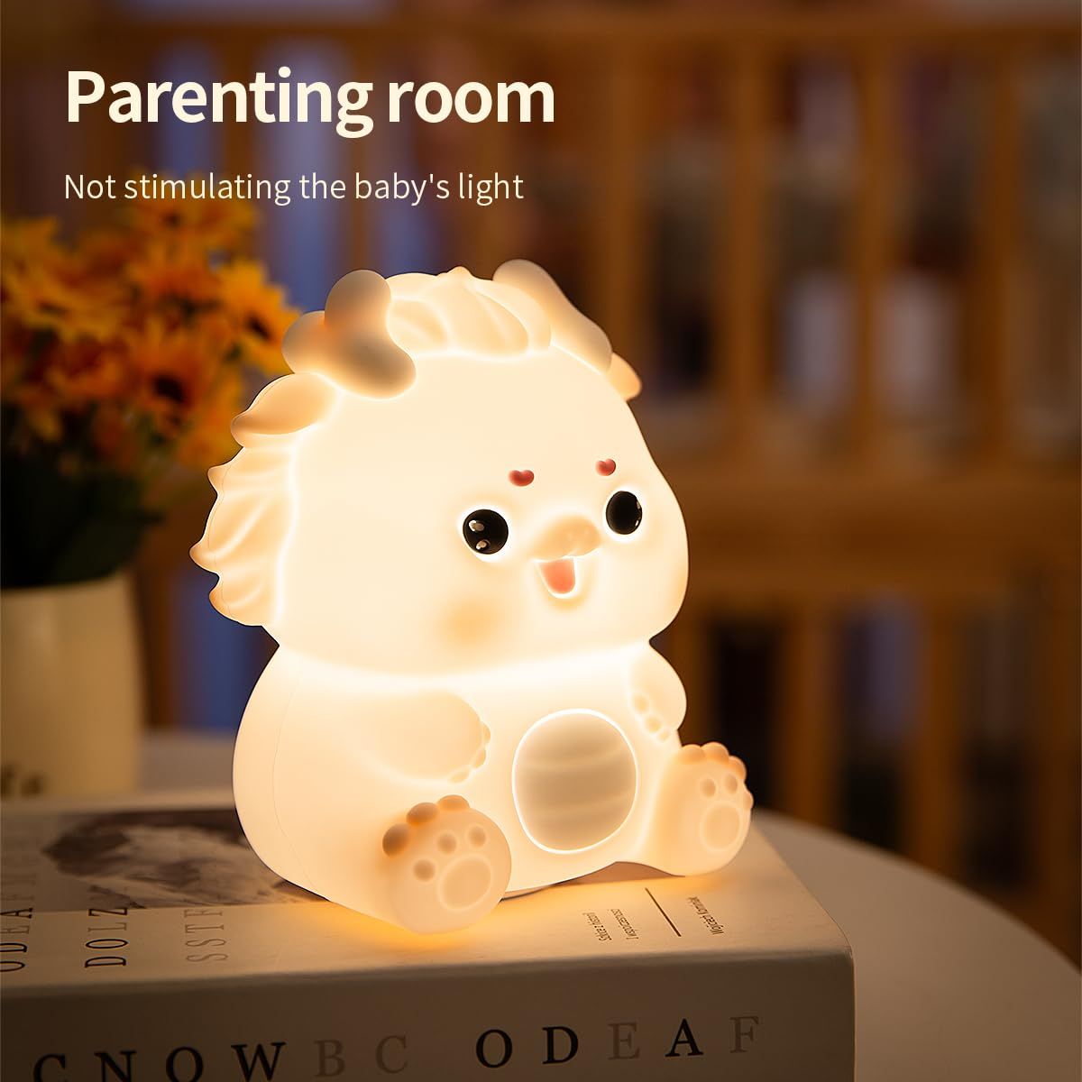 Feeding Nursing Lighting Eye-Care Living Room Bedroom Bedside Lamp Nightlight Kids Day Christmas Gift Silicone Pat Lamp (Pink)