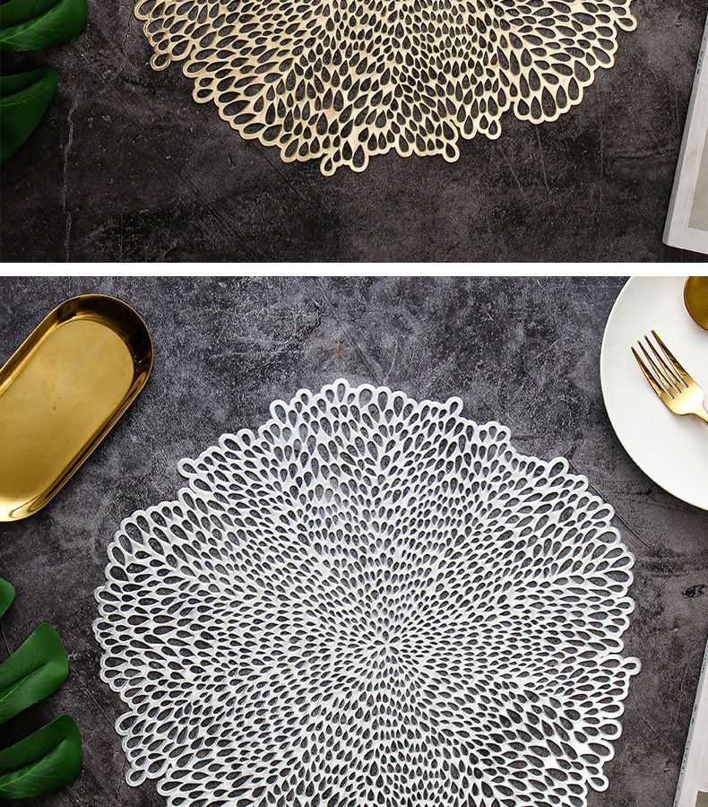Pressed Vinyl Placemat Set of 2, Kitchen and Dining Table Mats, Special Occasion, Wedding, Everyday, Holiday Table