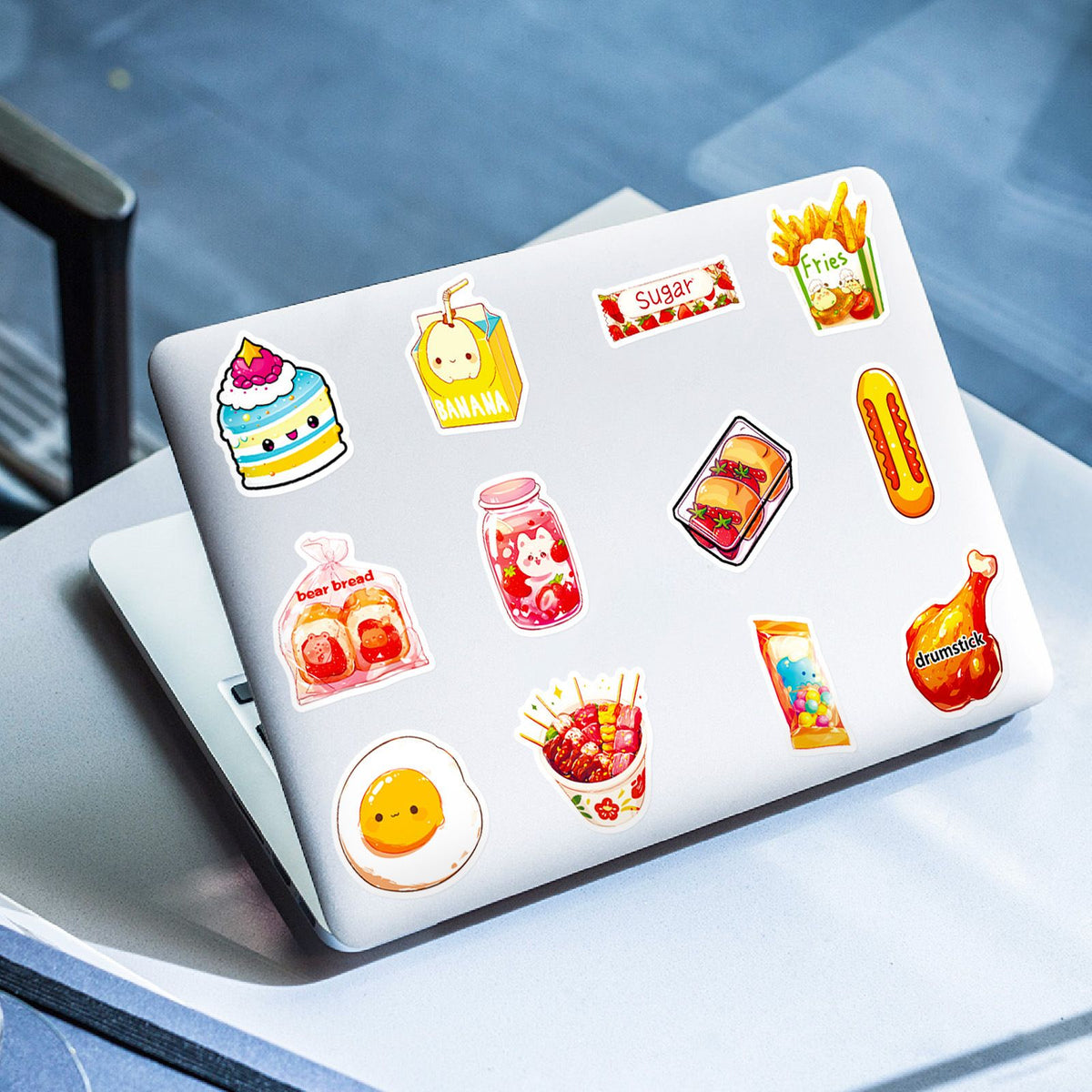Food Stickers for Kids Cute Food Stickers for Water Bottles Stickers for Adults Teens Laptop Stickers Waterproof Fast Food 50Pcs