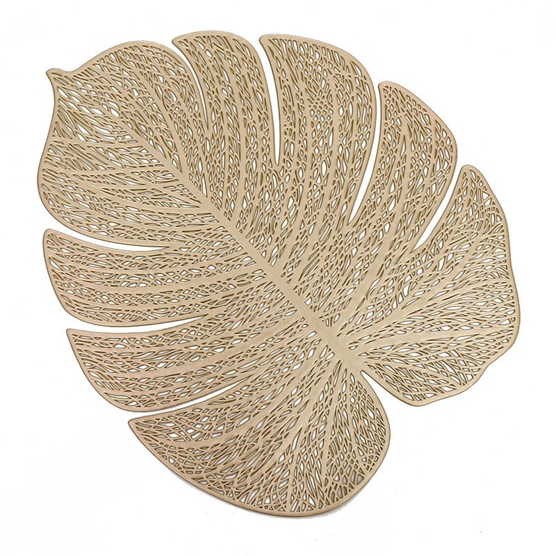 Leaf Placemats Set of 2 Vinyl Place mats Tropical Leaves Tablemats Table Setting Kitchen Table Mats for Dining Table Holiday