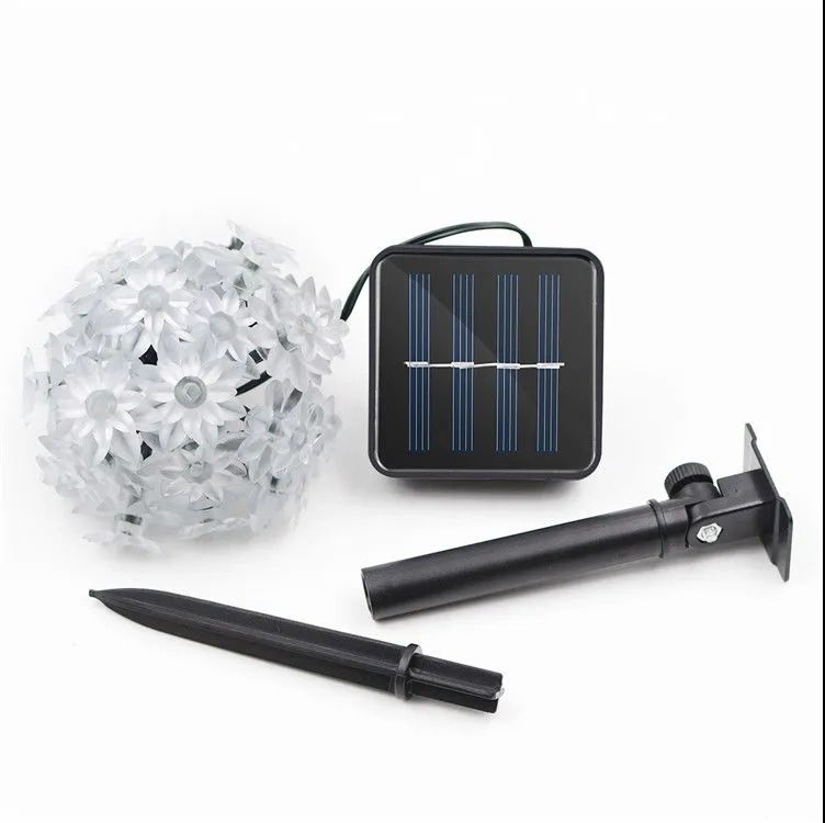 Solar Flower String Lights Outdoor Waterproof Upgraded Flower Fairy Light for Garden Fence Patio Yard Christmas Tree(Warm White)