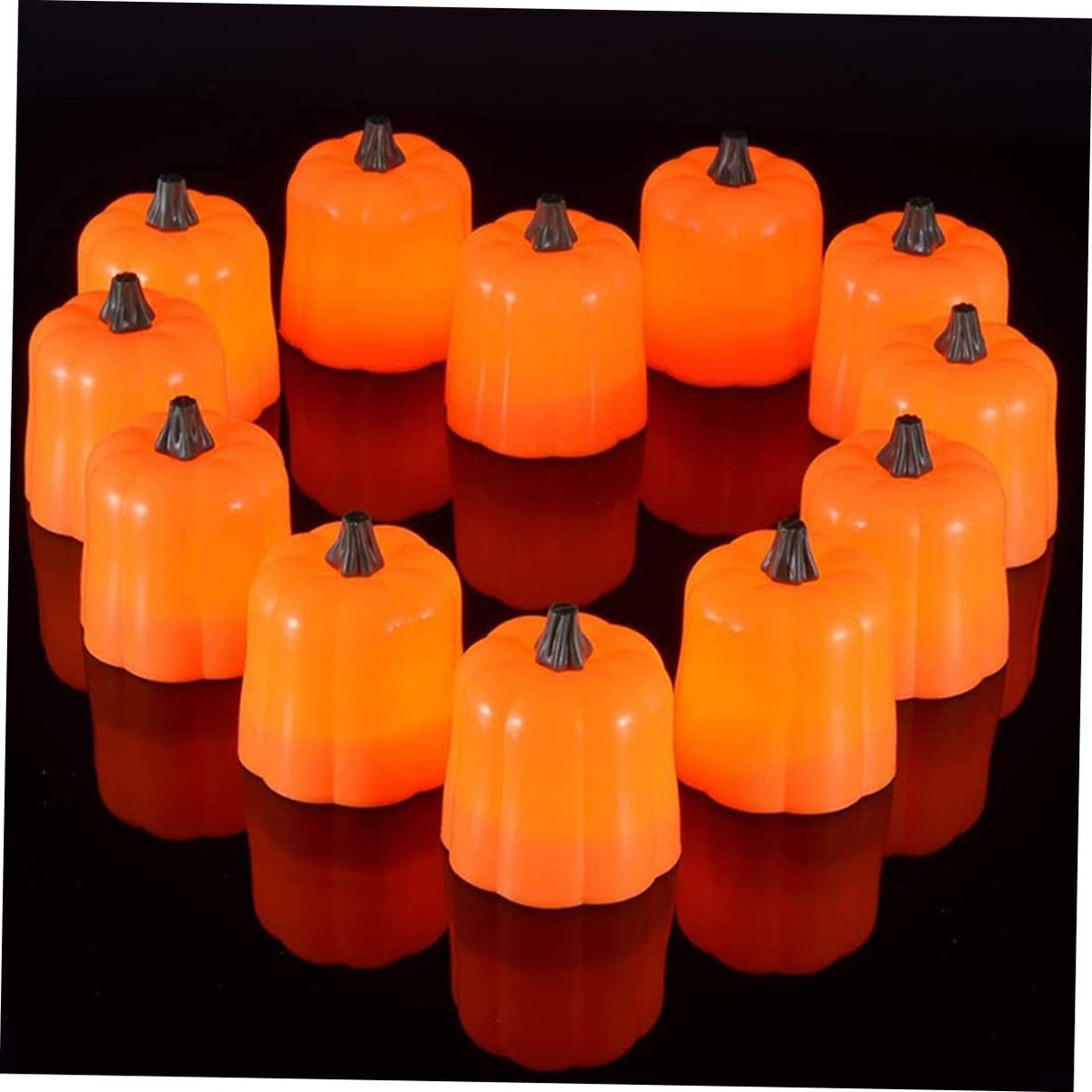 12 Pcs Pumpkin Candle Light Decoraciones Halloween Pumpkin Lantern Battery Tea Lights Lighted Jack House Ornaments Small