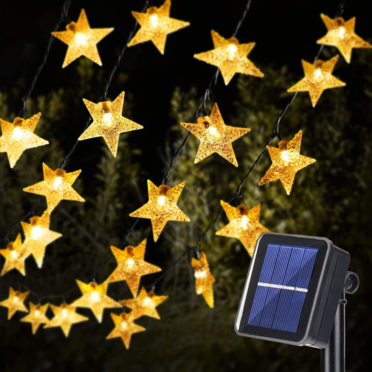 Solar Star Twinkle String Lights,Solar Powered Fairy Decorative Light Waterproof Lights for Gardens, Lawn Patio, Indoor Decoration