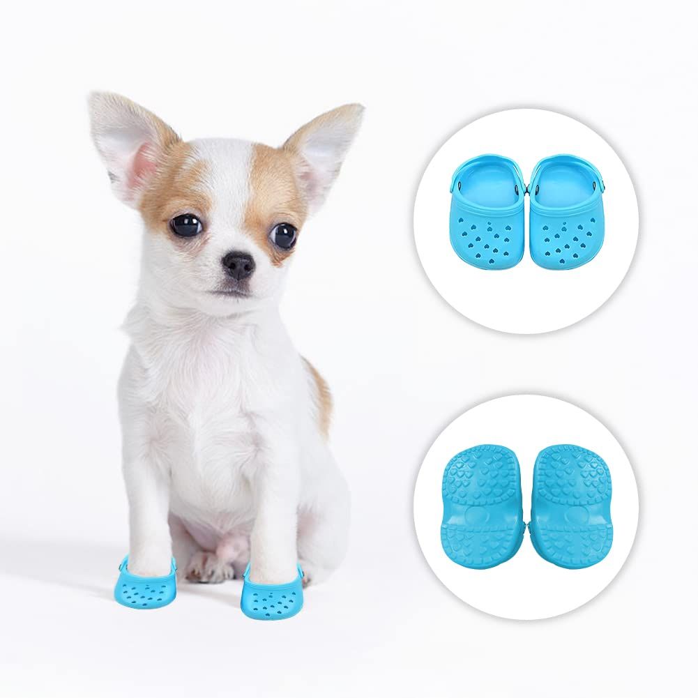 2 Pairs Pet Dog Shoes, Dog Clogs for Puppy Photos, Candy Colors Sandals, Summer Dog Shoes with Rugged Anti-Slip Sole, Dog Shoes