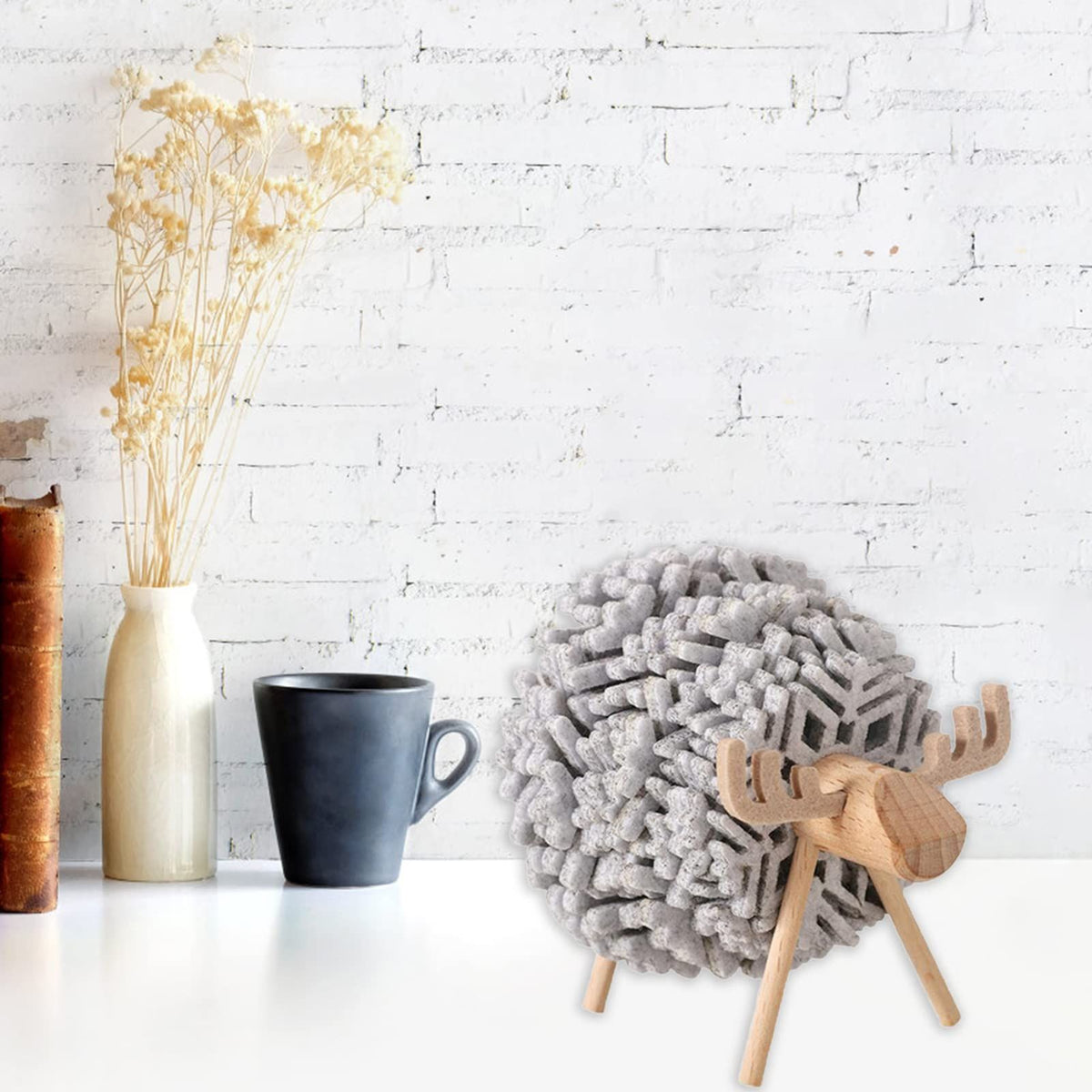 Sheep Snowflake Coasters Dining Table Placemats Wine Coaster Beverage Coaster Snowflake Cup Cushion Car Ornament Snowflake Cup