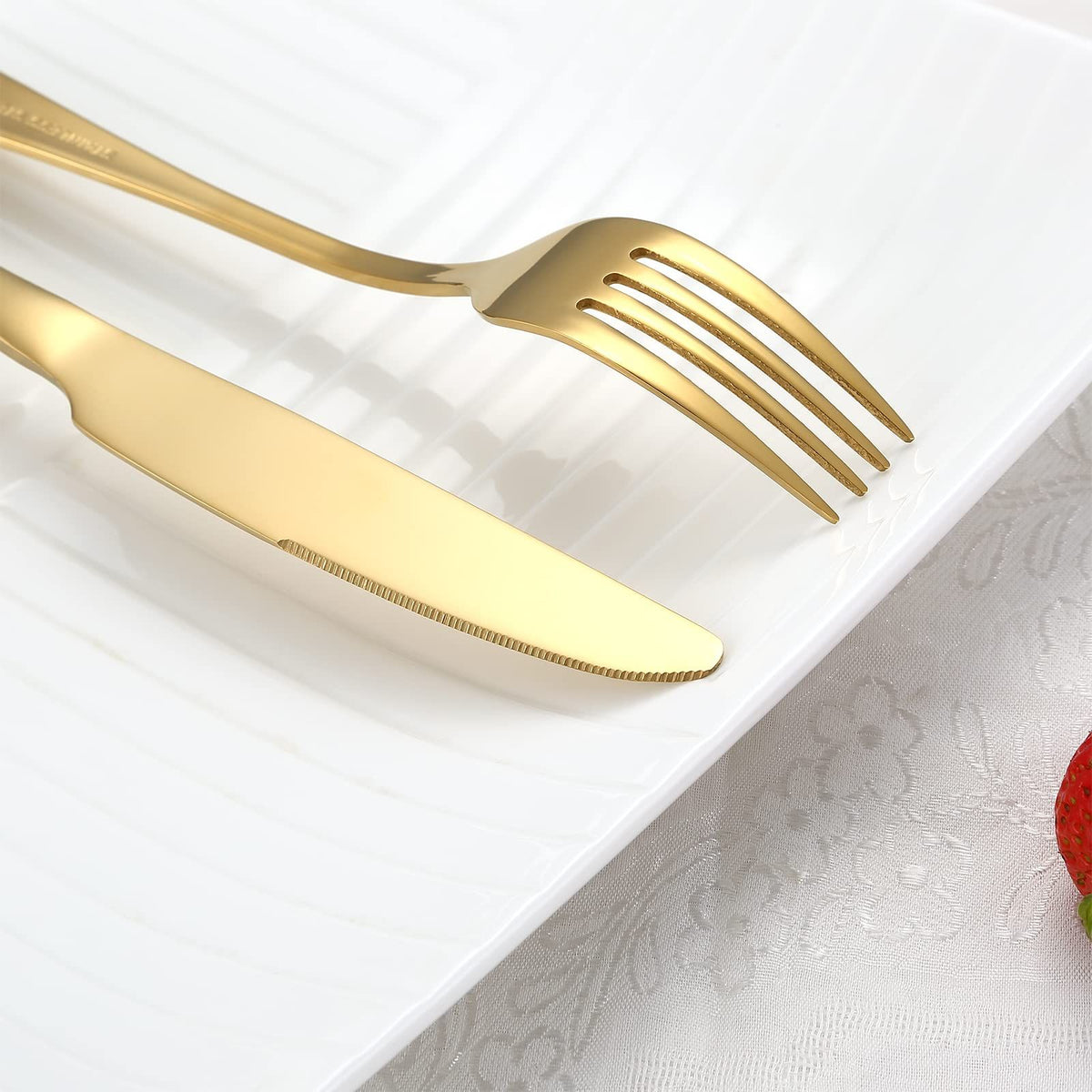 Cutlery Set Service for 1, Stainless Steel Flatware Set Include Spoons Forks Knives Tableware Utensil Set for Kitchen Home