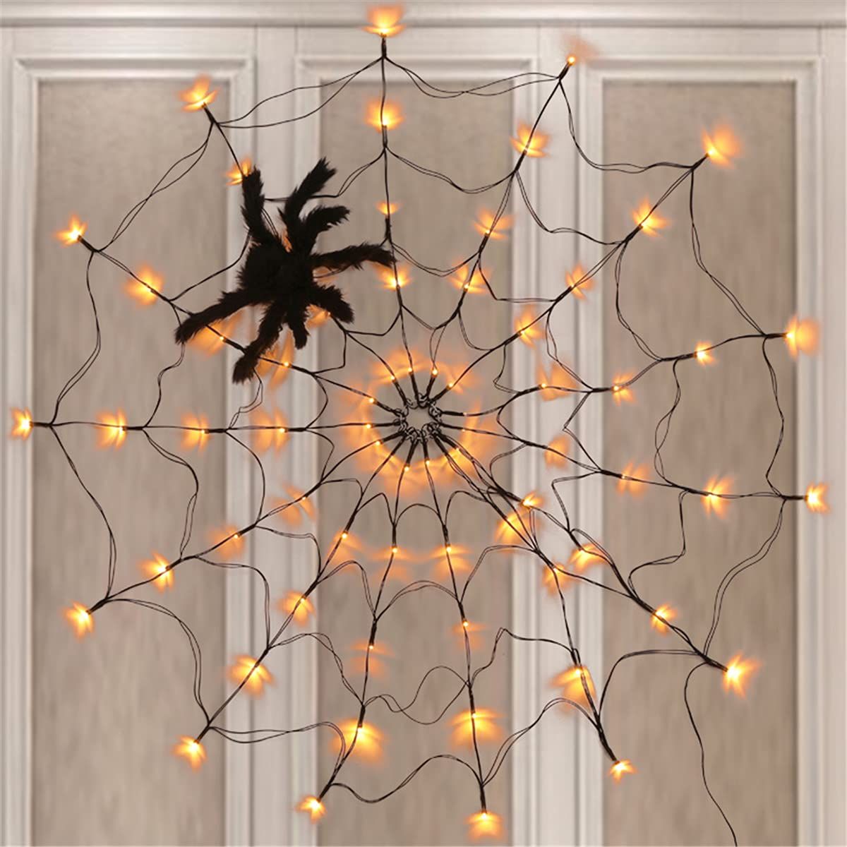 Spider Web Lights Halloween Props Colored Lights Decoration Light String, Christmas Lights, Indoor & Outdoor Light String,bar