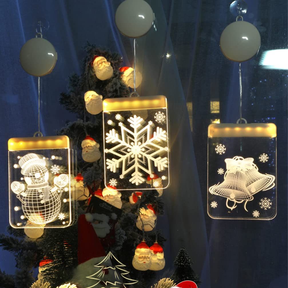 4 pcs Christmas Lights Goblincore Room Decor Window Lights Home Decoration Upholstery Trim Xmas Lights Christmas Party