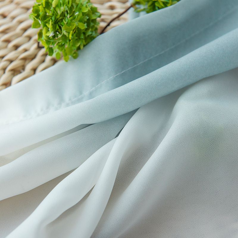 Green Window Curtains Pack of 2, Contemporary Minimalist Lands of Wild Forest and Misty Mountain Range , Lightweight Set
