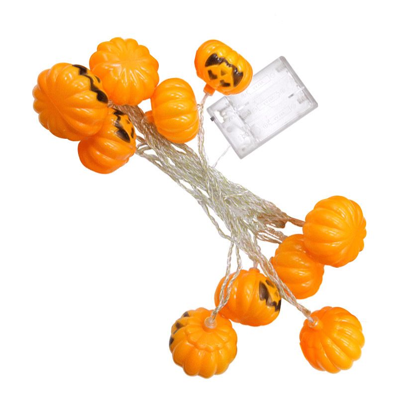 Halloween Pumpkin String Lights - 20 LED Cute Waterproof OrangeBattery Operated Lights, Lights for Indoor Decor Party Decorations