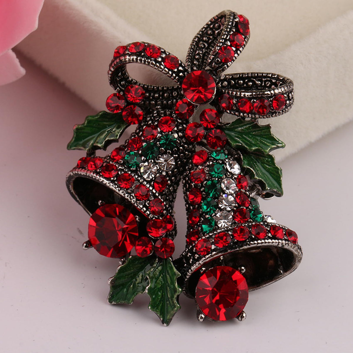Christmas Brooch Rhinestone Pins,Hat Snowman Santa Reindeer Tree Wreath Jingle Ball Brooch Pin Jewelry Gift Holiday Decorations