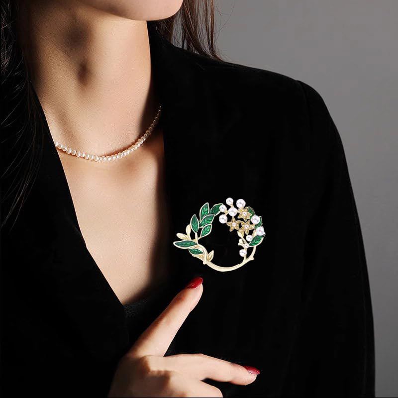 Yellow Flower White Pearl Brooch Gold Autumn Flower Pins Autumn Fall Flower Broach for Mother Wife Wedding Bridal Bouquet Party