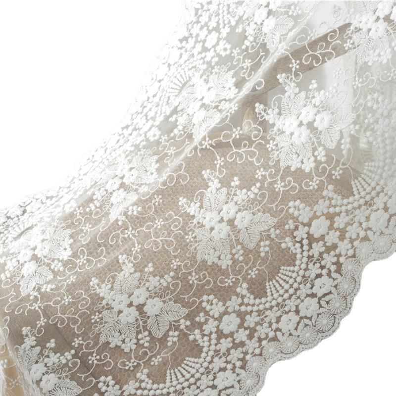 15 x 70 Inches Vintage Lace Wedding Table Runner for Rustic Chic Wedding Reception Table Decor, White Floral Lace Table