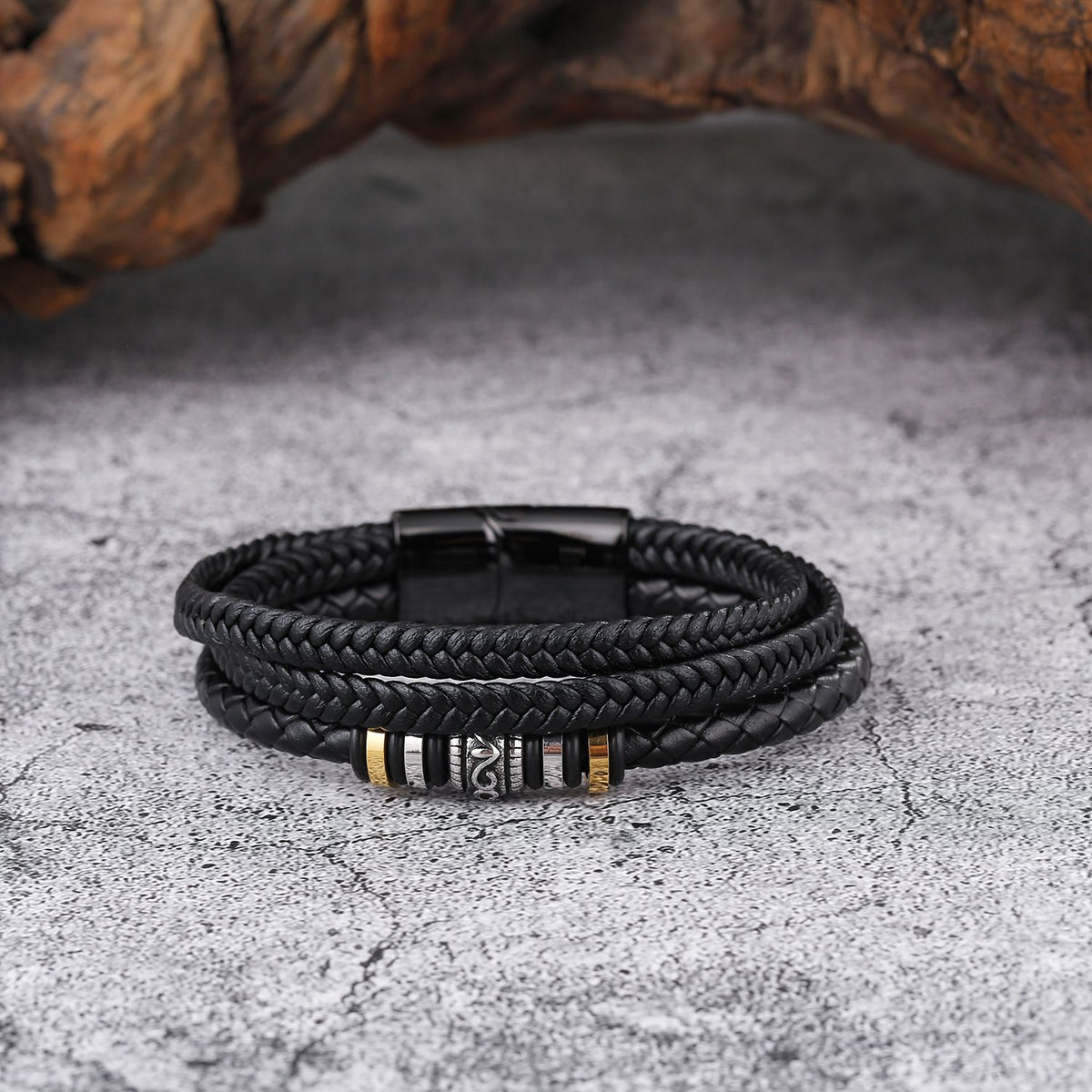 To My Grandson Braided Leather Bracelet I Will Always Be with You Men Handmade Braided Rope Adjustable Wristband Bracelet Gift