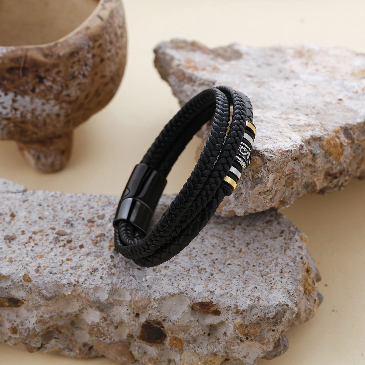 To My Grandson Braided Leather Bracelet I Will Always Be with You Men Handmade Braided Rope Adjustable Wristband Bracelet Gift