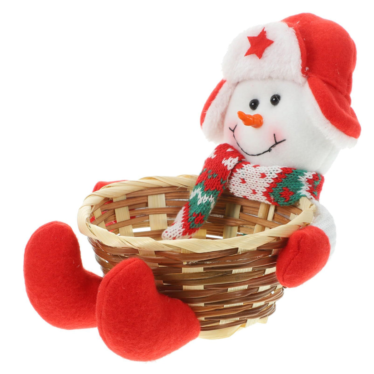 Christmas Candy Basket Candy Bowl Snowman Candy Basket Decoration Xmas Sugar Snack Container Dish for Holiday Table Desk