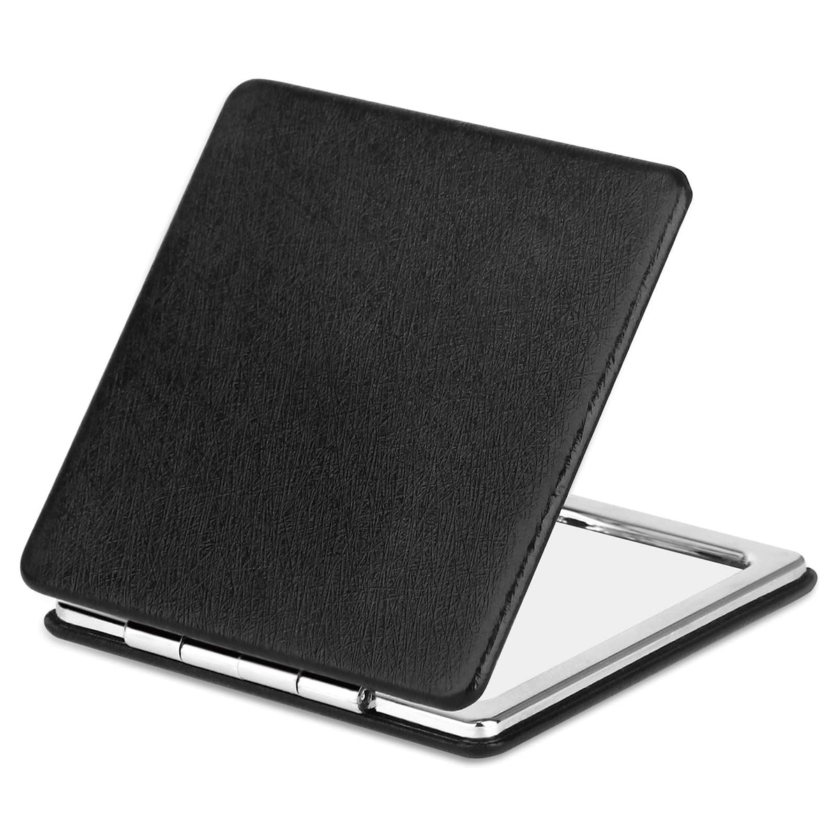 Makeup Mirror for Pocket Purse Clutch, Magnifying Foldable Cosmetic Mirror, Portable Travel Mirror for Beauty, Black Elegant