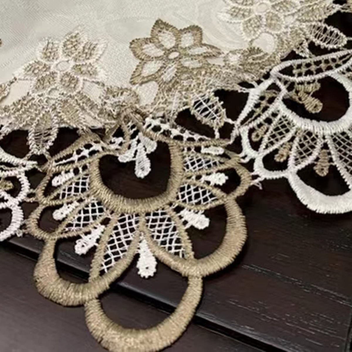 Coffee Table Cloth for Living Room Center Table  Embro idery Lace Tablecloth Home Dining Coffee Table Cover Centerpiece  White